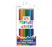Ooly UnMistakeAbles Erasable Colored Pencils [Set of 12], Stress and Mess Free Marker Pack, Drawing & Coloring Pencils for Kids and Adults, Colorful School Supplies for Arts and Crafts, [Erasable]