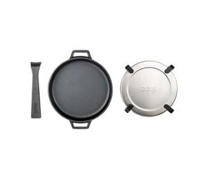 Ooni Cast Iron Frying Pan - Iron Pan - 100% Cast Iron Grill Pan - Cast Iron Pan - Grill Pan for Meat, Fish, Vegetables and More - 23 cm Cooking Surface