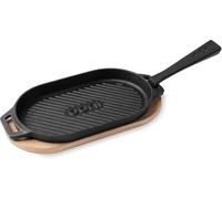 Ooni Cast Iron Grizzler Plate - Griddle Cast Iron Pan - Cast Iron Cookware with Removable Handle - Cast Iron Griddle - Pre-Seasoned Oven Safe