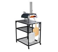 Ooni Medium Modular Pizza Oven Table - 31x22x35 Inch Stainless Steel Oven Stand, Barbecue Cart, Outdoor Pizza Station