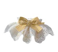 OonMan kitten collar Dog Bibs, Pet Scarves, Cat Bibs For Small And Medium Dogs-03 Yellow-M Lace Length 25Cm Strap Length 50Cm
