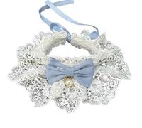 OonMan kitten collar Dog Bibs, Pet Scarves, Cat Bibs For Small And Medium Dogs-Blue-S Lace Length 20Cm Strap Length 40Cm