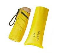 OonMan pocket umbrella Mini Sun Umbrella Small Pocket Rainproof Folding Anti-Uv Umbrella-Yellow