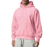 OonMan superdry hoodie men Men'S Sport Solid Colour Fleece Sweatshirt Hoodie-Pink-L