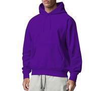 OonMan superdry hoodie men Men'S Sport Solid Colour Fleece Sweatshirt Hoodie-Purple-L