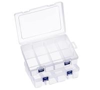 OONOYWOO 2 Pcs Bead Storage Box, 8 Grids Bead Storage Box with Compartments,Plastic Transparent Organiser Boxes for Beads/Jewellery/Arts/Crafts