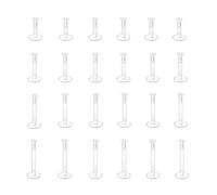 OONOYWOO 24pcs 16G Clear Lip Bars, Flat Back Push In Retainers, Plastic Labret Studs, Plastic Helix Tragus Earring, Flat Top Retainers Labret 6mm 8mm 10mm 12mm