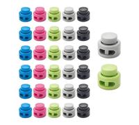 OONOYWOO 30 Pcs Toggles for Drawstrings Cord Locks, Multicolor Double Hole Spring Cord Locks, for Drawstrings Paracord Clothing Bags Hats
