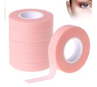 OONOYWOO 6 Rolls Eyelash Tape, Adhesive Lash Extension Tape, Breathable Micropore Fabric Tape, Comfortable and Easy to Tear for Extensions Eyelash (Pink)