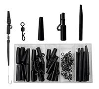 OONOYWOO 60Pcs Carp Fishing Safety Lead Clips Kit for Anglers Bundle Safety Leader-Clips Quick Swivel Anti-Tangle Sleeve Kit for Small Weights