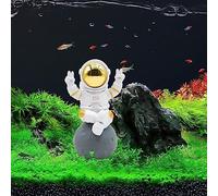 Oooct Astronaut Statue Fish Tank Decor, Resin Spaceman Small Fish Aquarium Decorations, Cute Mini Space Figure Ornament, Fish Tank Abstract Aesthetic Decorative Ornaments