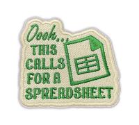 Oooh This Calls for A Spreadsheet Morale Patches 3 Inches Funny Work Office Worker HR Accounting, Hook and Loop Embroidery Applique Patch for Trucker Hats Clothes Backpack DIY Accessories Gifts Friend
