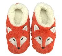 Oooh Yeah Socks Funny Fluffy Animal Womens Sherpa Slippers, Fox, Large