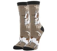 Oooh Yeah Women's Novelty Crew Socks, Positive Funny Fun Crazy Cool Socks, You Goat This, 5-10