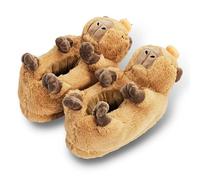 ooohyeah Kids Fuzzy Funny Animal Slippers, Cute Non-Slip Winter Warm House Shoes for Boys & Girls, Shoe Size 1-4, Mable the Capybara, 1-4 Little Kid