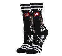 ooohyeah Women’s Funny Saying Crazy Crew Socks, Cool Novelty Comfort Cotton Dress Socks, Shoe Size 5-10, Pi-rat, 5-10