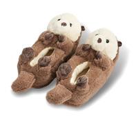 ooohyeah Women’s Fuzzy Animal Slippers, Cute Funny Cozy Non-Slip House Slippers for Women, Abe the Otter