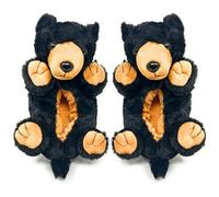 ooohyeah Women’s Fuzzy Animal Slippers, Cute Funny Cozy Non-Slip House Slippers for Women, Homer the Black Bear, L