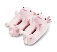 ooohyeah Women’s Fuzzy Cute Slippers, Funny Cozy Non-Slip House Slippers for Women, Lulu the Axolotl, S