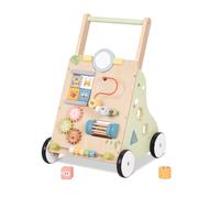 OOOK Baby Walker with Wheels, Wooden Baby Push Walker, Sit to Stand Walker for Baby Boy 6-12 Months, Toddler Standing Activity Center for Boys and Girls