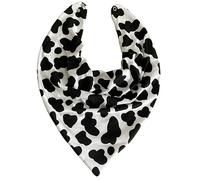 Oooly Dooly Bibs Adult Dribble Bib Bandana Special Needs 2 Pack 1 x Black/White Cow Print 1 x Pale Pink/Black Spots