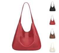 Ooomay Bag, Ooomay Tote Bag, Vegan Leather Tote Handbags, Casual Simple, for Woman Travels (Red)