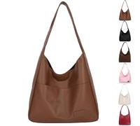 Ooomay Bag - The Maya Tote Bags,13 in Ooomay Maya Shoulder Bag, Magnetic Handbag Bucket Purse, Perfect Affordable School Bags (Brown)
