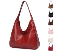 Ooomay Bag - The Maya Tote Bags,13 in Ooomay Maya Shoulder Bag, Magnetic Handbag Bucket Purse, Perfect Affordable School Bags (Red)