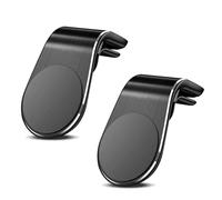 Ooono 2 Magnetic Mount with Clip - Pack of 2 for Car Air Vents, Compatible with Speed Camera Warning Car (Black)