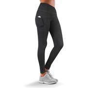 OOOOO Womens Workout Leggings High Waist Yoga Pants w/ Side Pockets, Black - Black - size 10
