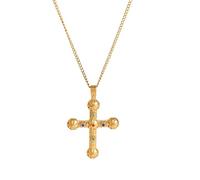 OOOVAVNE Colorful Cross Pendant Necklace For Unisex Stainless Steel Jewelry Accessory 1Pcs