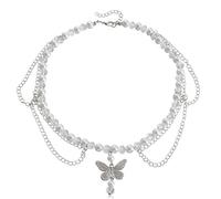 OOOVAVNE Heart Pearls Necklace For Women Girls Fashion Vintage Punk Double-layer Fairy Core Choker Jewelry Gift 1Pcs(4)