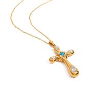 OOOVAVNE Stainless Steel Statement Geometric Cross Pendant Necklace Jewelry 1Pcs