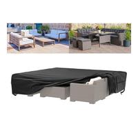 OOOXZO Cover For Garden Furniture Waterproof Large 320x250x80cm/LxWxH Patio Table Cover, 600D Heavy Duty Outdoor Furniture Cover, Tear-resistant, Windproof, Anti-UV Rattan Garden Furniture Covers