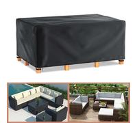OOOXZO Outdoor Garden Furniture Covers Waterproof Rectangular 190x90x75cm/LxWxH Table and Chairs 600D Heavy Duty Outside,Windproof,&Anti-UV for Patio Rattan Sofa Table Chair Set Cover