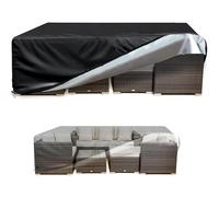 OOOXZO Table Cover Waterproof Garden 100x90x75cm/LxBxH Outdoor Rectangular Furniture Covers for Table Chairs Windproof 600D Heavy Duty Oxford Polyester Patio Rattan Table Cover