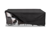 OOOXZO Waterproof Scratch Resistant Sofa Covers for Outside Garden Furniture 260x90x100cm/LxBxH Patio Rattan Sofa Table Chair Set Cover, 600D Oxford Fabric, Windproof with Buckle Strap