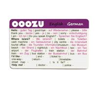 OOOZU German Language Card | Phrasebook/Phrase Book Alternative - Lightweight, Credit Card-Sized | Essential Words And Phrases For Holidays And Travel To Germany, Berlin, Munich