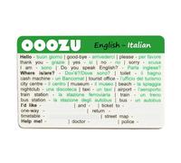 ooozu Italian Language Card | Phrasebook/Phrase Book Alternative - Lightweight, Credit Card-Sized | Essential Words and Phrases for Holidays and Travel to Italy, Rome, Venice, Milan, Florence
