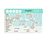 OOOZU Polish Language Card | Phrasebook/Phrase Book Alternative - Lightweight, Credit Card-Sized | Essential Words And Phrases For Holidays And Travel To Poland, Warsaw