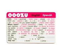 OOOZU Spanish Language Card | Phrasebook/Phrase Book Alternative - Lightweight, Credit Card-Sized | Essential Words And Phrases For Holidays And Travel To Spain, Madrid, Barcelona