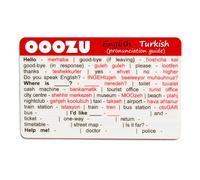 OOOZU Turkish Language Card | Phrasebook/Phrase Book Alternative - Lightweight, Credit Card-Sized | Essential Words And Phrases For Holidays And Travel To Turkey, Istanbul