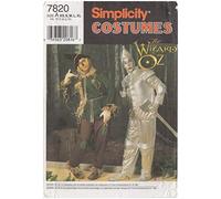 OOP Simplicity Costume Pattern 7820. Mens Szs XS;S;M;L;XL Wizard of Oz Scarecrow & Tin Man Costumes. Chest: 32-48"