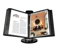 OOPDNEGAK 10-20 Pocket Desktop Reference & Catalog Display Racks - A4 Paper Flip Folder & Poster Flip Book Stand, Wall Mount Reference Organizer, Base For Stability & Organization(10 pages)