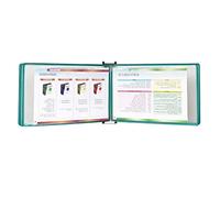 OOPDNEGAK Catalog Display Rack - PVC And Metal Document Organizer Binder - Wall Mount Reference Organizer, A4 Poster Flip Book Display, With 5 Panels And 10 Pockets For Display(Green)