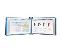 OOPDNEGAK Catalog Display Rack - PVC And Metal Document Organizer Binder - Wall Mount Reference Organizer, A4 Poster Flip Book Display, With 5 Panels And 10 Pockets For Display(Blue)