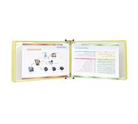 OOPDNEGAK Catalog Display Rack - PVC And Metal Document Organizer Binder - Wall Mount Reference Organizer, A4 Poster Flip Book Display, With 5 Panels And 10 Pockets For Display(Yellow)