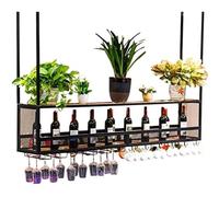 OOPDNEGAK Ceiling Wine Rack Display Stand - Hanging Wine Glass Holder, Metal Ceiling Hanging Flower Stand, Wall-Mounted Floating Rack/Plant Shelf/Shelves For Decor/Shelves(150x30x80cm)