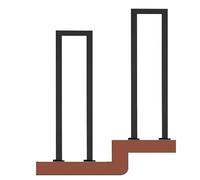 OOPDNEGAK U/M-shaped Metal Stairs Handrail - Industrial Stair Railing Transitional Handrail, Indoor Outdoor Grab Rail Safety Fence For Loft Hallway Step Hand Rails Kit(Black U,65cm)