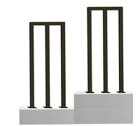 OOPDNEGAK U/M-shaped Metal Stairs Handrail - Industrial Stair Railing Transitional Handrail, Indoor Outdoor Grab Rail Safety Fence For Loft Hallway Step Hand Rails Kit(Black M,90cm)